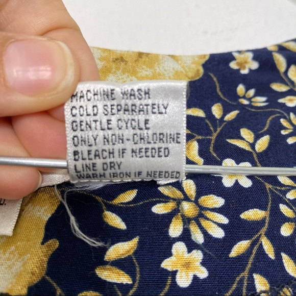 Vintage Betsy Lauren Dark Romantic Floral Short Sleeve Midi Dress Size Medium - Picture 6 of 8